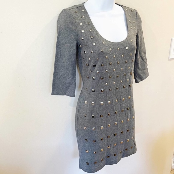 Armani Exchange Bodycon Studded Mini Dress Gray XS - Picture 4 of 9